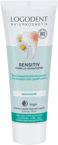 Logodent Sensitiv Pasta do wrażliwych zębów bez fluoru z rumiankiem 75 ml